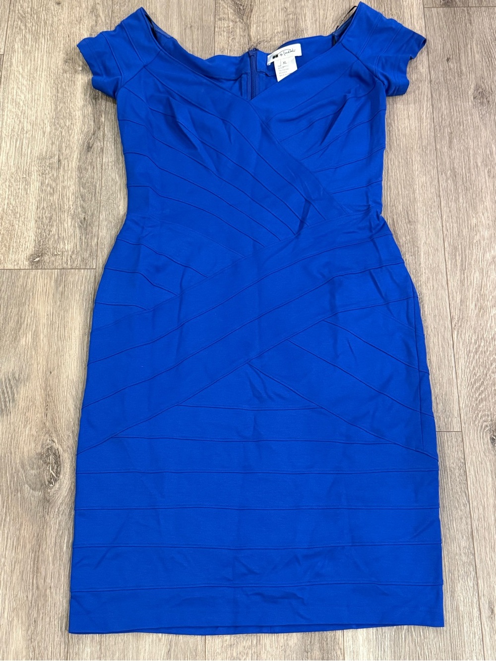 NWT Tadashi Shoji Royal Blue Off-the-Shoulder Banded Cocktail Dress (Women's XL)